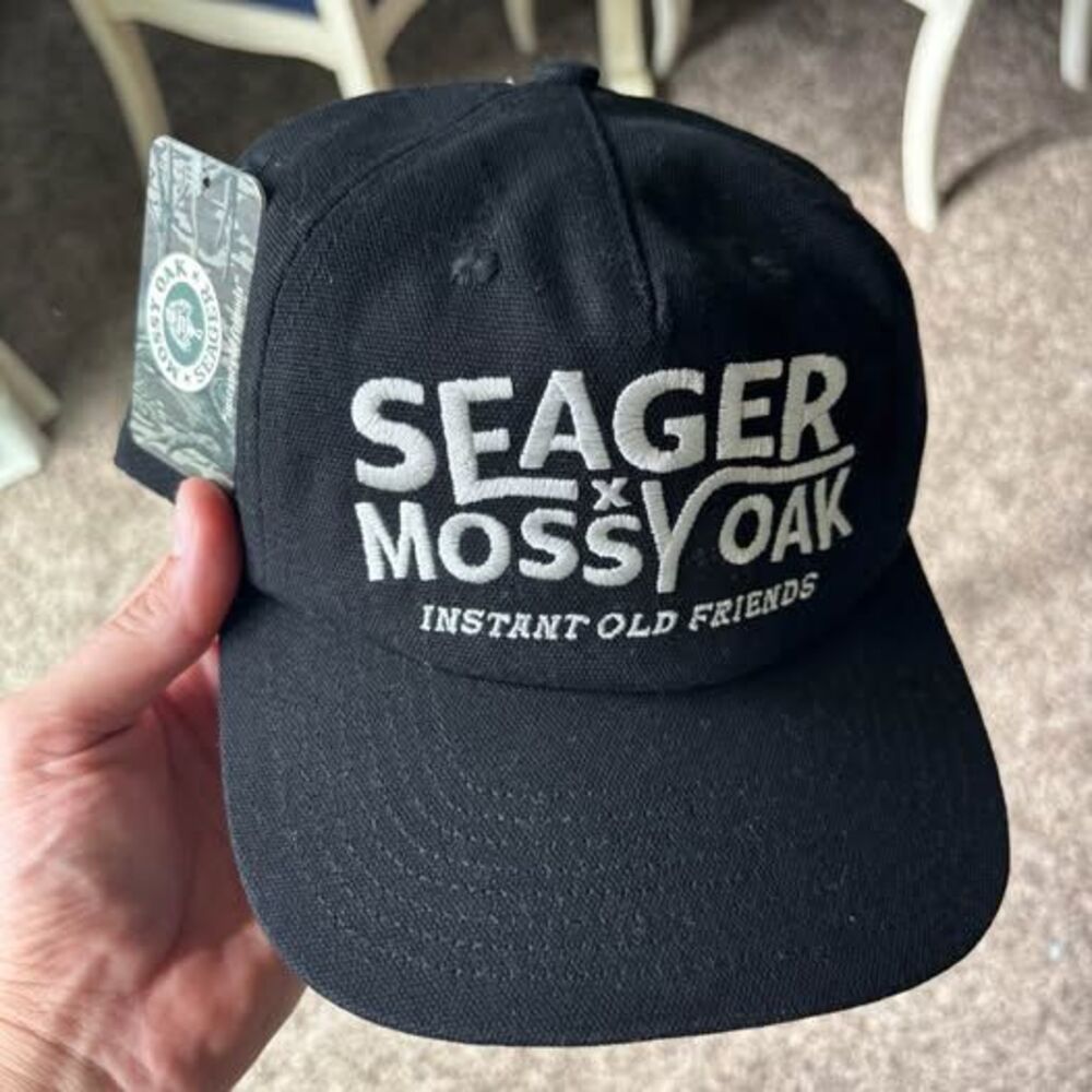 Seager x Mossy Oak Instant Old Friends Black Snapback Hat NWT